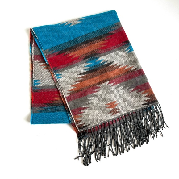 pistil Accessories - Pistil Turquoise Multi Color Mattea Fringe Scarf